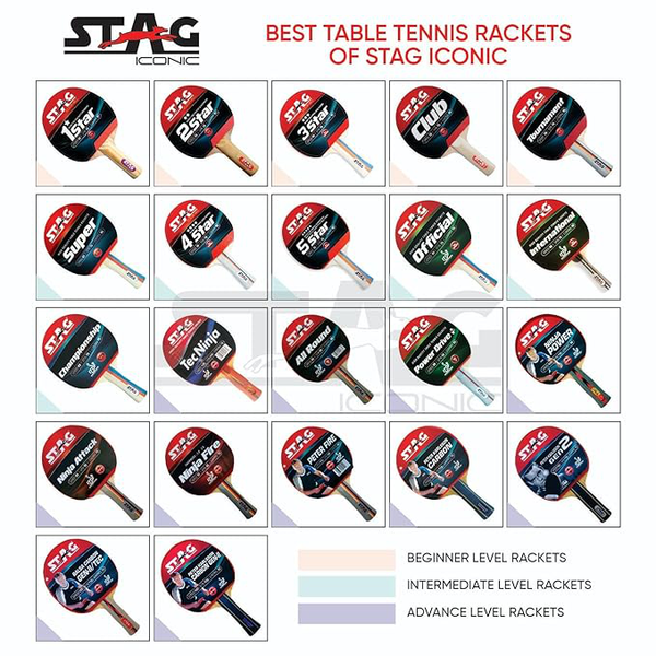 STAG CHAMPIONSHIP Red, Black Table Tennis Racquet